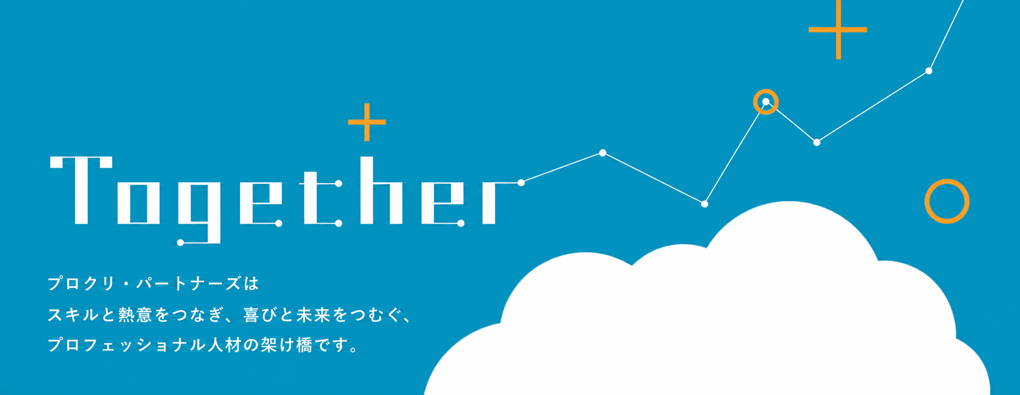 Together リライアブル・パートナーズはスキルと熱意をつなぎ、喜びと未来をつむぐ、プロフェッショナル人材の架け橋です。
